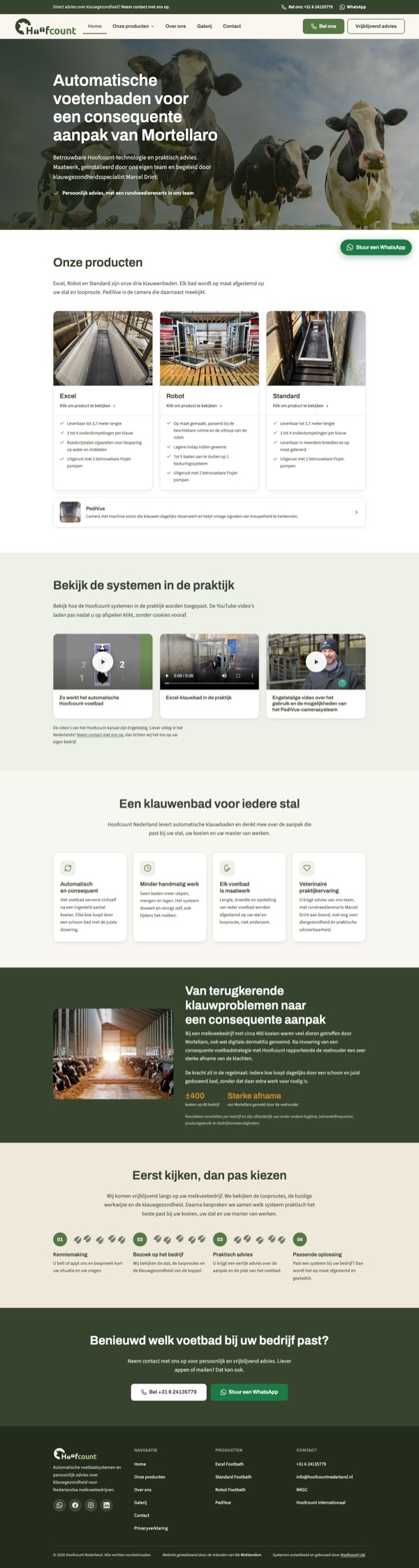 Website van Hoofcount Nederland, gemaakt door De Webtandem